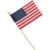6″ x 4″ Small Cloth American USA Flags on Wooden Sticks, 12 Piece, Great for Memorial Day, 4th of July, Veterans Day and any Patriotic Even