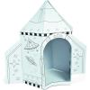 Fun Express Cardboard Playhouse Rocket Ship Toy for Kids – 5 Foot Color Your Own Spaceship for Indoor Play | White Cardboard House to Color for Toddler Activities & Creative Arts Projects