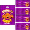 Fun Express Christian Pumpkin Plastic Gift Bags 50 Pack – Fall Halloween Treat Bags with Handles for Church Trunk or Treat Events | Religious Party Favors for Sunday School & Fall Festivals(Multicolour)