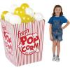 Fun Express Giant Popcorn Box Prop 3D Cardboard Stand-Up – Movie Night Decorations for Theater Party | Red & White Striped Design with Balloons | 37″ Tall Movie Theme Party Supplies