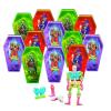 Fun Express Halloween Candy Bulk Variety Pack – 12 Coffin Boxes with Interlocking Skeleton Bone Candy | Individually Wrapped Fruit Flavored Halloween Treats for Kids Party Favors & Trick or Treat