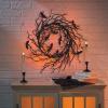 Fun Express Halloween Wreath 26″ Light Up Black Bat Twig Wreath for Front Door – Spooky Gothic Outdoor Halloween Decorations with LED Lights | Premium Plastic Construction for Porch & Entryway Decor