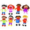 Fun Express Hand Puppets for Kids – 8 Multicultural Plush Puppets with Movable Mouths for Speech Therapy, Social Emotional Learning & Dramatic Play | 14 Inch Educational Toys for Classroom & Home Use