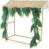 Fun Express Luau Tabletop Tiki Bar Hut 4×5 Feet – Hawaiian Party Decorations for Tropical Beach Pool Summer Birthday Celebrations | Portable Outdoor Island Theme Decor Kit with Raffia Cover