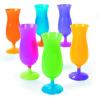 Fun Express Plastic Cocktail Glasses Hurricane Style 14 oz Set of 12 – Neon Reusable Tiki Glasses for Cocktails, Luau Cups & Outdoor Parties | Unbreakable Acrylic Drinkware for Pool & Summer Events