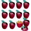 Fun Express Set of 12 Apple Containers for Treats, 3.75 x 4.75 x 1 inches, BPA Free Plastic, Teacher Gifts, Classroom Treat Containers, End of School and Back To School Celebrations (Red)(Red)