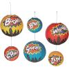 Fun Express Superhero Hanging Paper Lanterns – Comic Birthday Party Decor – VBS Vacation Bible School Supplies/Decor – Set of 6, Comes in 2 Sizes(6)