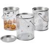 Halloween Clear and Silver Plastic Paint Bucket Favor Containers – Assorted Designs, 4″ x 5″ (Pack of 6) – Perfect for Halloween Party Favors, Trick-or-Treating, and More