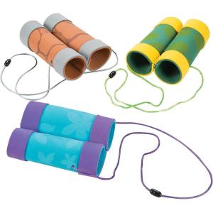 Fun Express Craft Tube Binoculars – Crafts for Kids and Fun Home Activities – VBS Vacation Bible School Supplies/Decor – Craft Kit -12