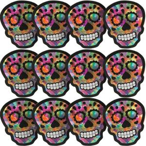 Sugar Skull Tissue Acetate Craft Kit for Day fo The Dead – Makes 12 – DIY Halloween Crafts for Kids and Fun Home Activities