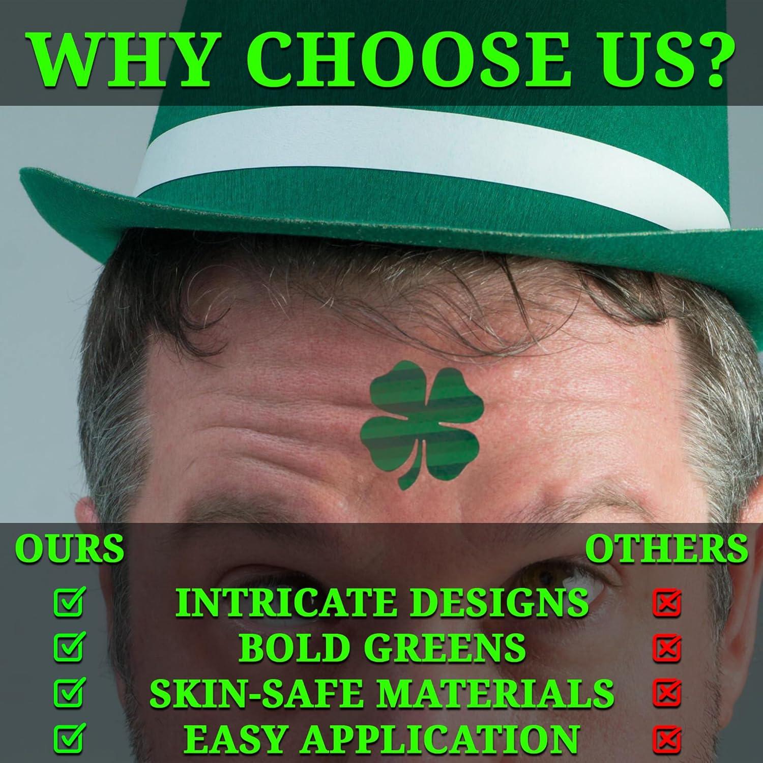 imageFun Express  Shamrock Patterned Tattoos for St Patricks Day  Apparel Accessories  Temporary Tattoos  Regular Tattoos  St Patricks Day  72 Pieces