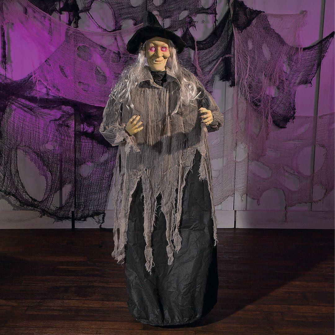 imageFun Express Floating Witch 5 Feet Tall  Moves Around The Room  Indoor or Outdoor Animated Halloween Decoration