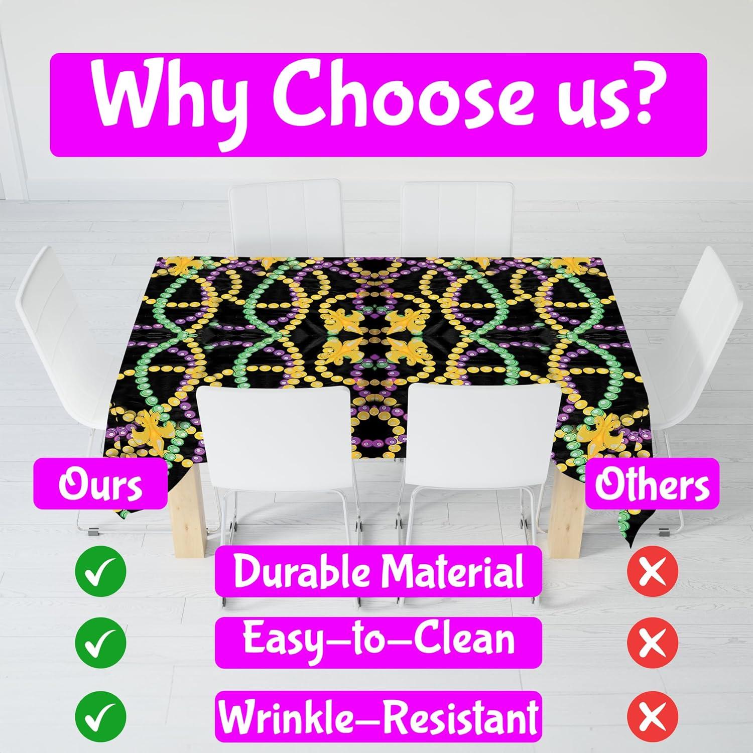 imageFun Express Mardi Gras Beads Plastic Tablecloth Roll 100 feet Long Party Decor