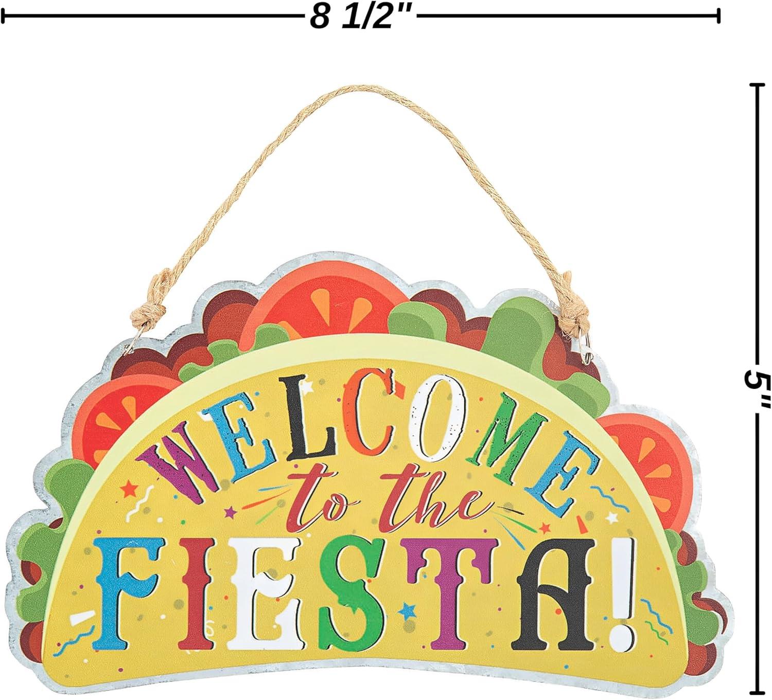 imageFun Express Taco Welcome to The Fiesta Door Sign  Colorful Cinco de Mayo ampamp Taco Party Decor  Festive Vibrant Design for Home Events Birthdays ampamp Celebrations  Fun EyeCatching Welcome Sign  1 Piece