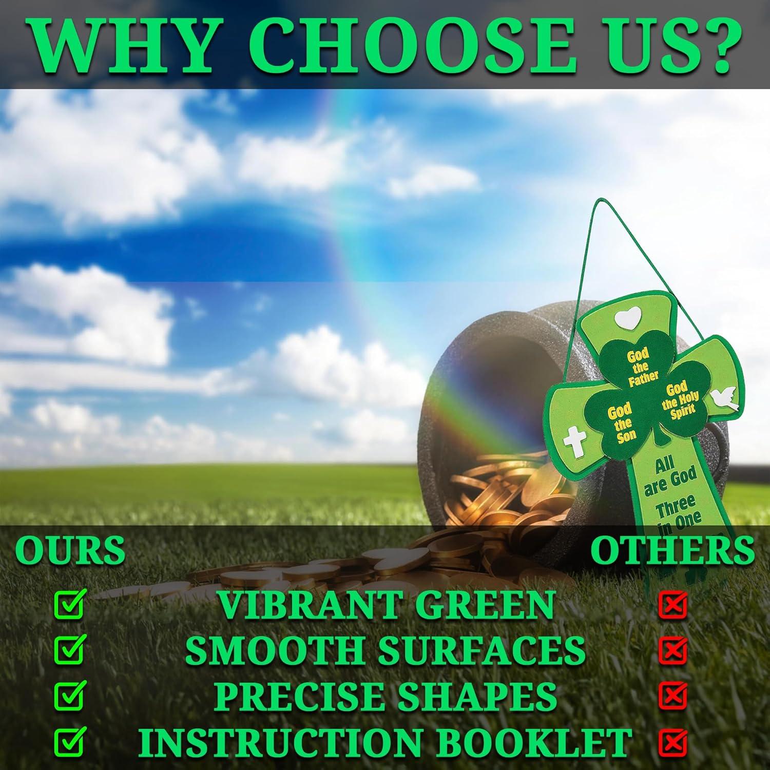 imageFun Express Trinity Shamrock Cross Sign Craft Kit  Makes 12  St Patricks Day Crafts for Kids