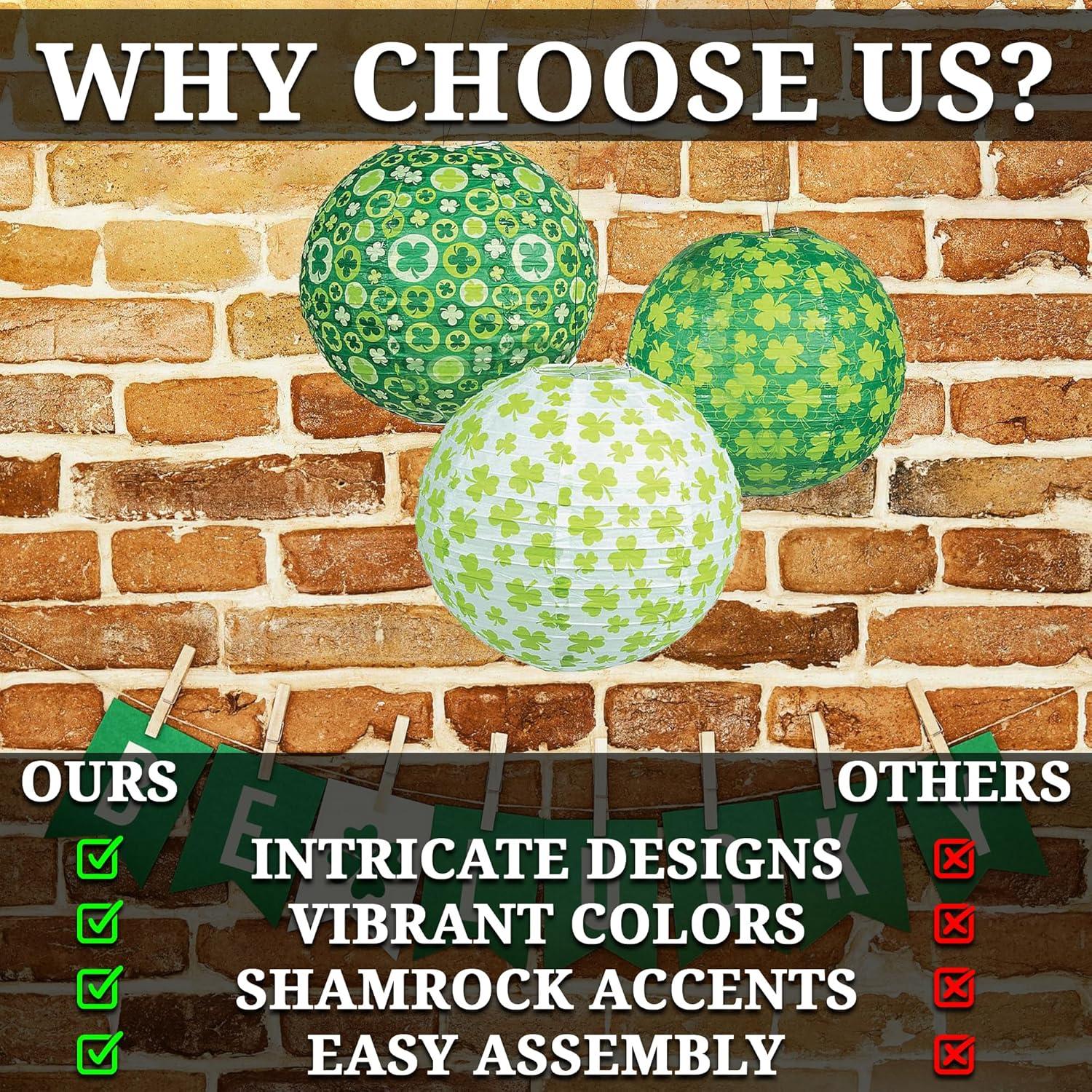 imageSt Patricks Day Hanging Paper Lantern set of 6 Party Decor