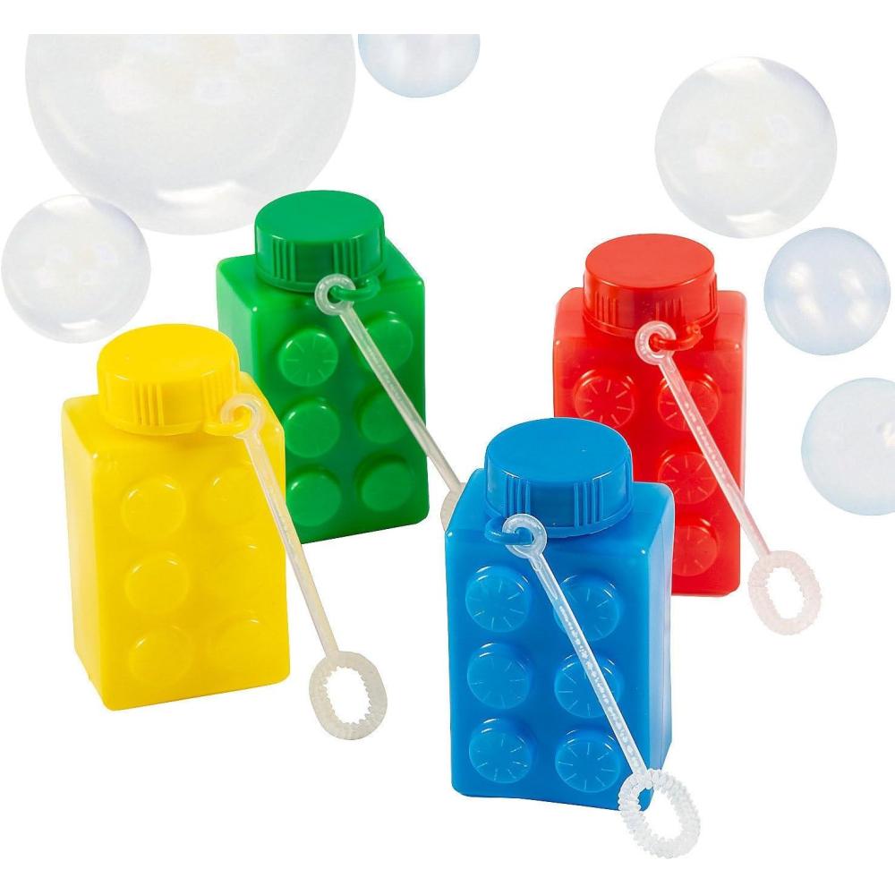 imageBrick Party Bubble Bottles Set of 12 Block Party Favors and Supplies