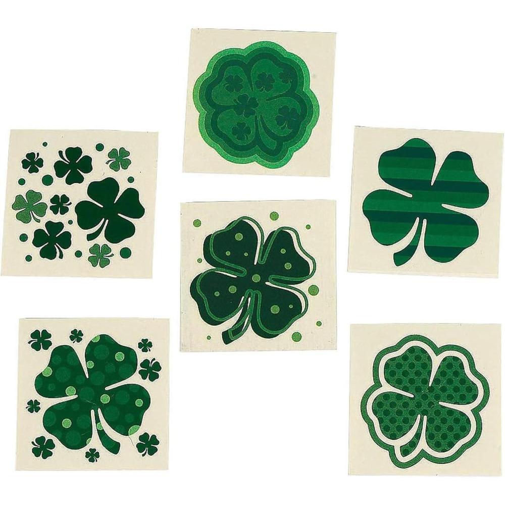 imageFun Express  Shamrock Patterned Tattoos for St Patricks Day  Apparel Accessories  Temporary Tattoos  Regular Tattoos  St Patricks Day  72 Pieces
