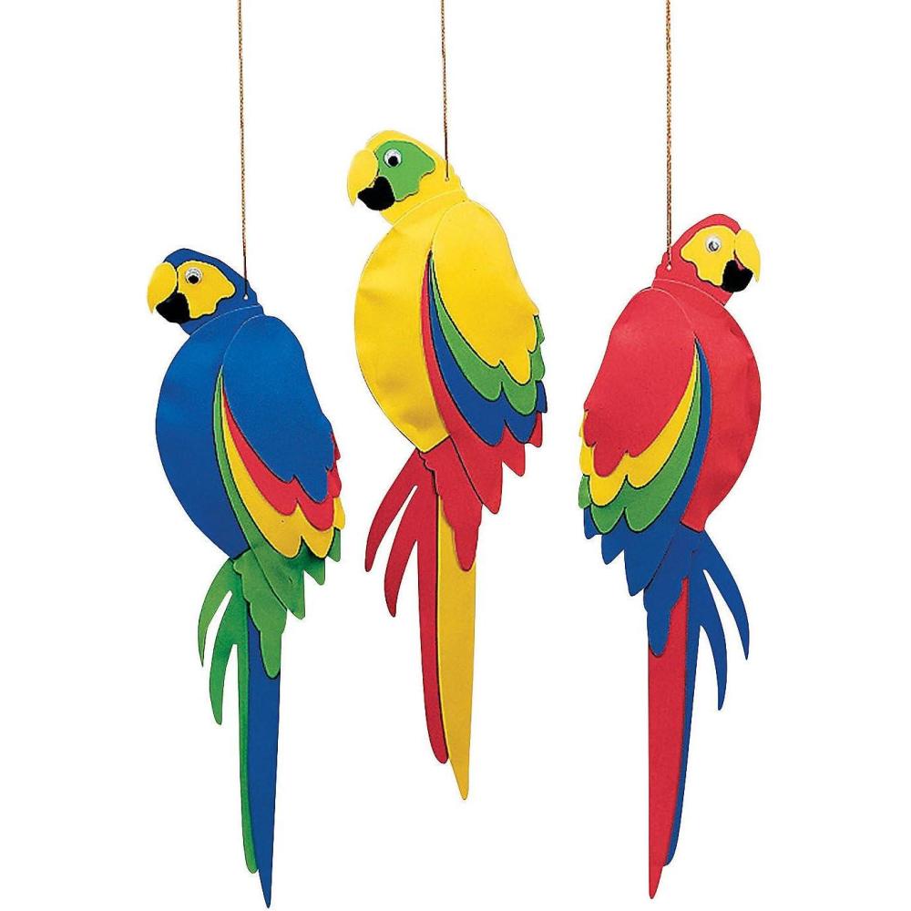 imageFun Express 21quotquot Jumbo Multicolored Foam Parrots 12 Pieces  Tropical Party Decor Tiki Luau Supplies VBS Vacation Bible School Photo Props Craft ampamp Gift