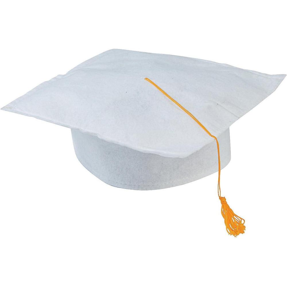 imageFun Express 23quot circ Childs DIY White Polester Graduation Caps  12 Hats Preschool and Kindergarton Graduation Supplies