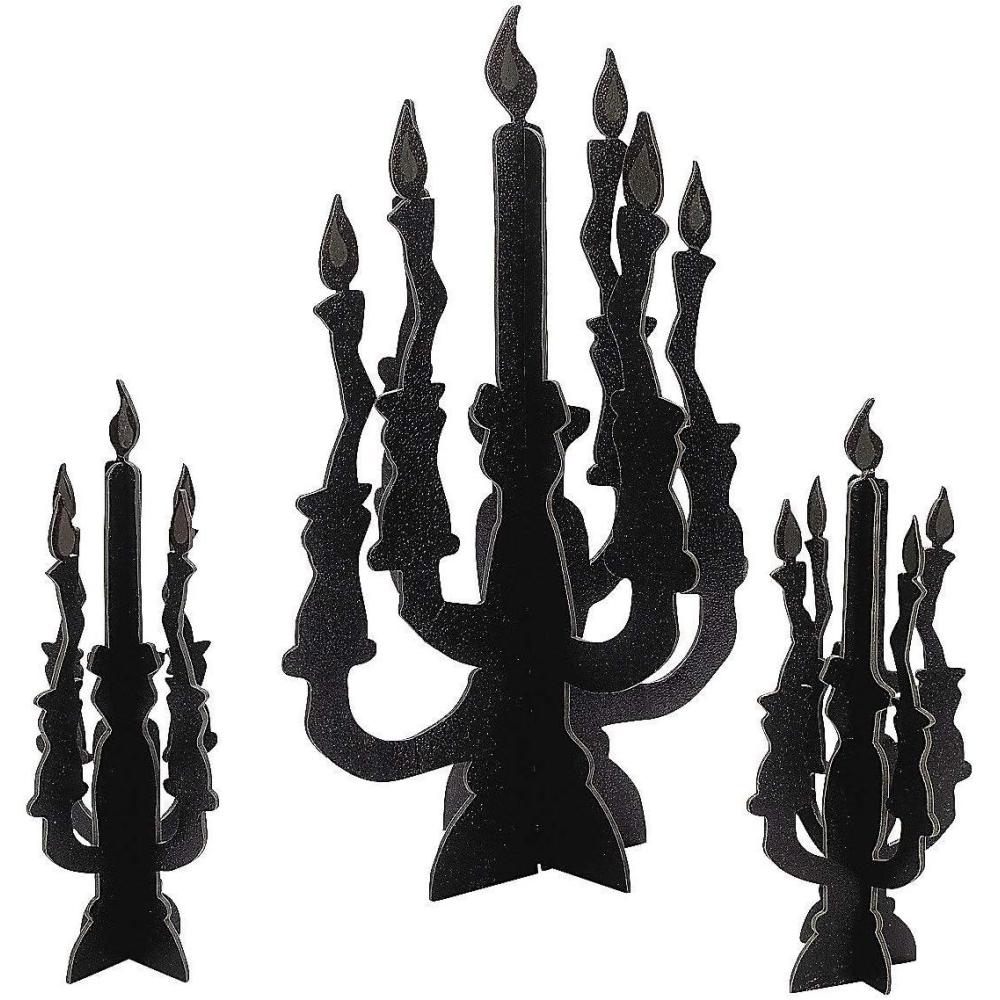 imageFun Express Candelabra Centerpiece with Glow in The Dark Flames for Halloween  3 Piece Set  Party Decor