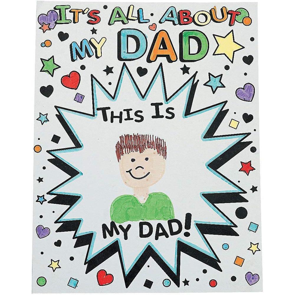 imageFun Express Fathers Day All About My Dad Card Set of 12 Each 85 x 11 inch  Fathers Day Crafts for Kids to Make