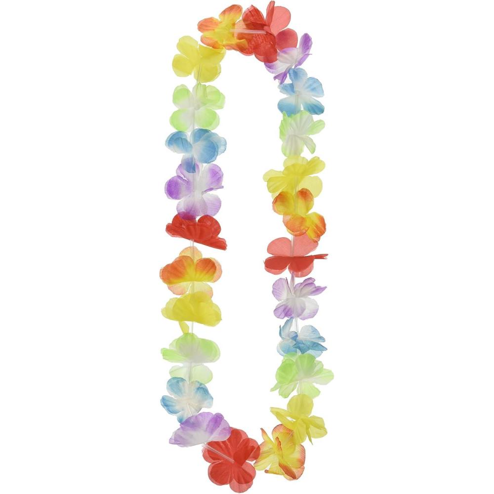 imageFun Express Mega Silk Lei Flower Assortment for Tropical Hawaiian Luau Party Favors 50 Count