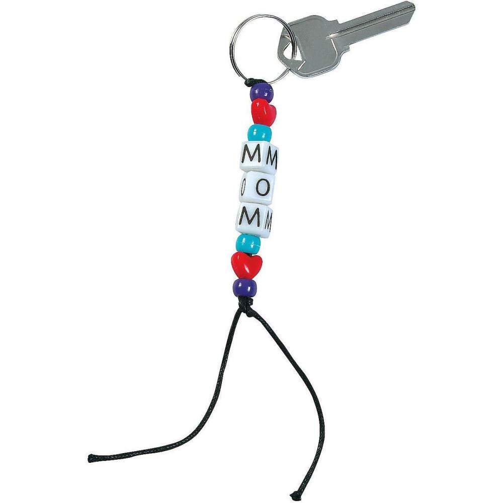 imageFun Express Mom Bead Key Chain Craft Kit  Makes 12  DIY Mothers Day Craft Gifts for Kids