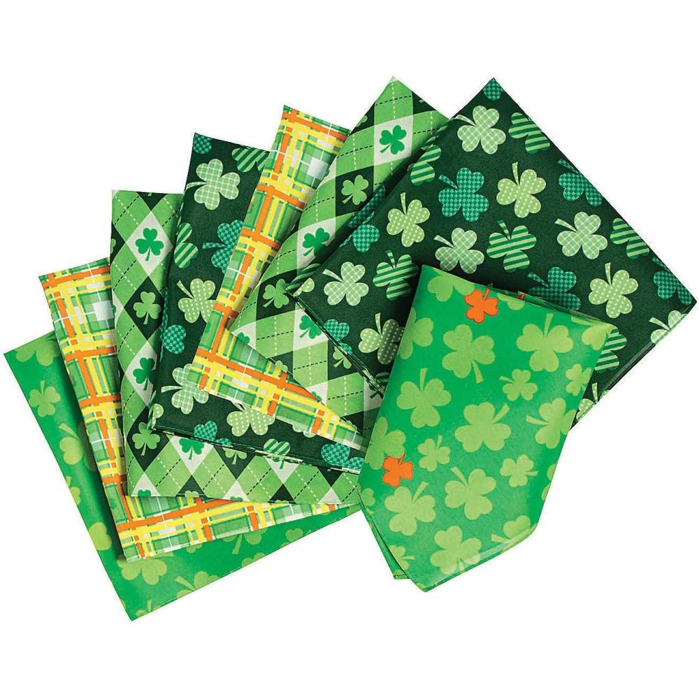 imageFun Express St Patricks Day Bandanas  12 Bandanas of Assorted Shamrock Designs