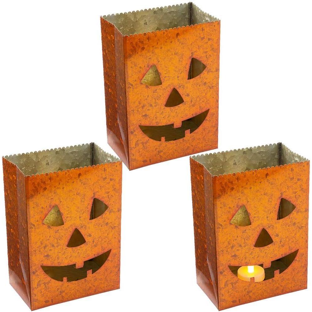 imageJackOLantern Tabletop Luminary Halloween Decorations 3 Pieces
