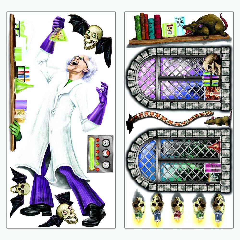 imageMad Scientist Design A Room Scientist st for Halloween  Party Decor  Wall Decor  Scene Setters  Halloween  2 Pieces