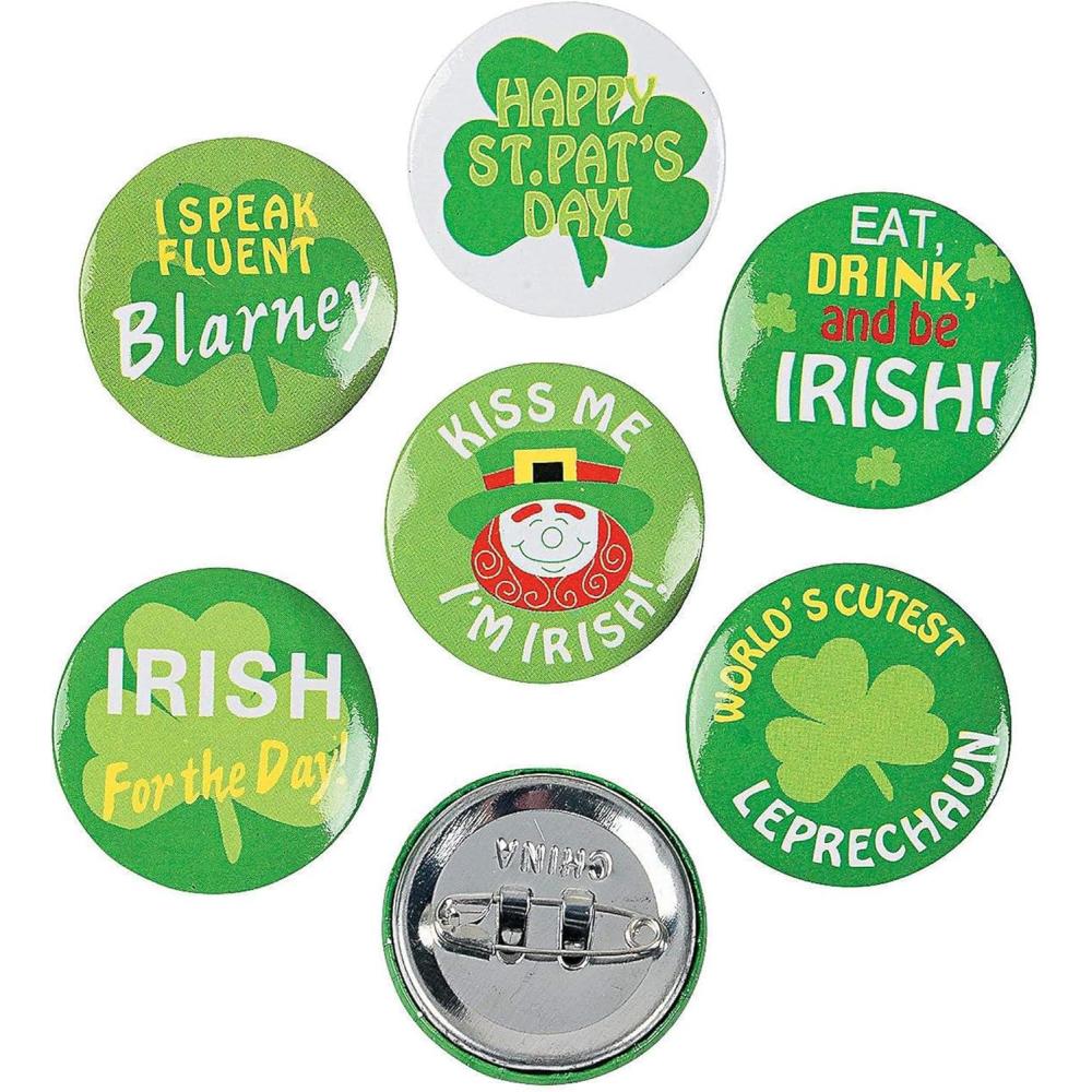 imageMini Shamrock Buttons  St Patricks Day ampamp Novelty Jewelry48 count