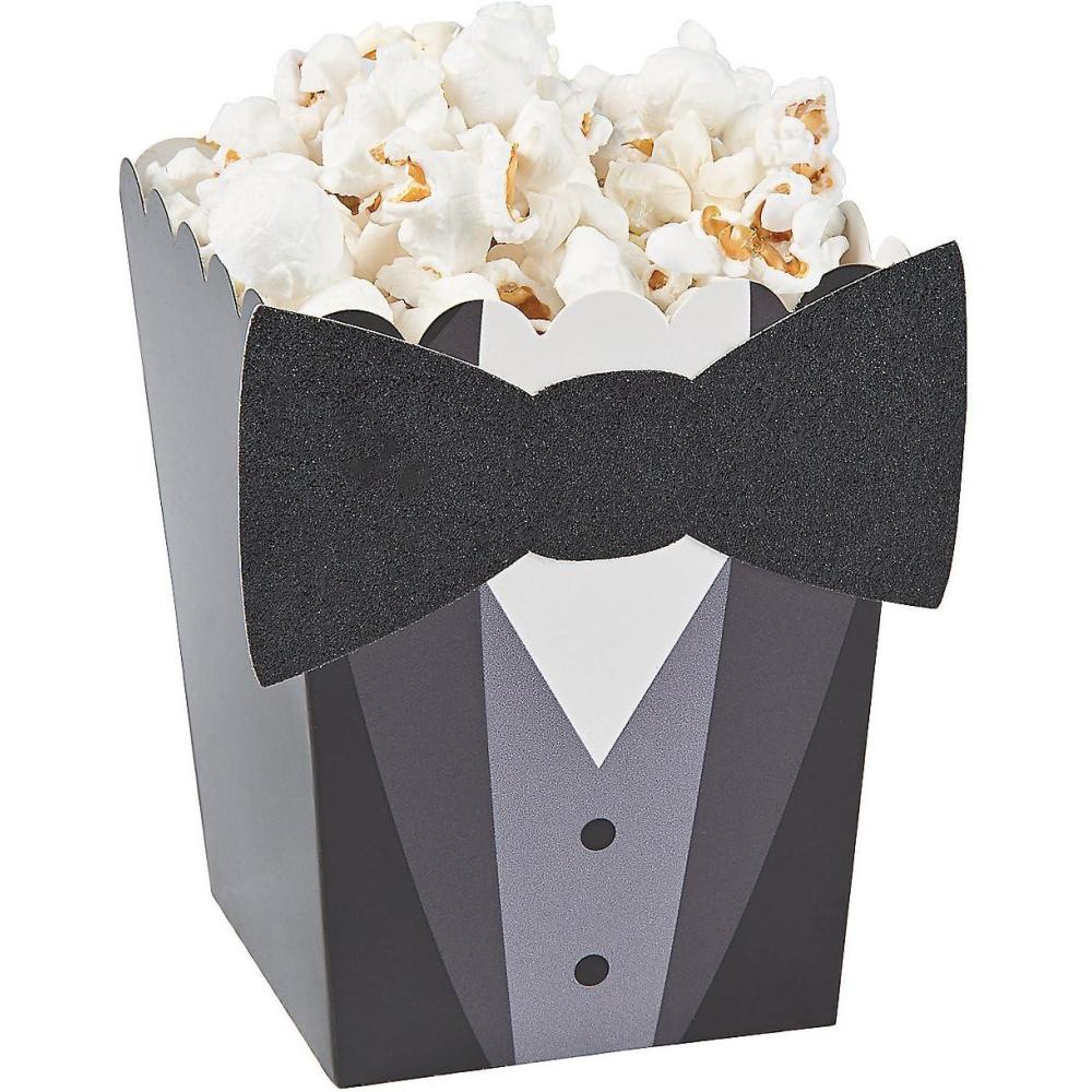 imageTuxedo Popcorn Boxes 24 pack Movie night and Wedding Party Supplies