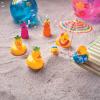 Beach Rubber Duckies – Set of 12 Fun Hawaiian Rubber Ducks for Car Decor and Tiki and Luau Party Favors