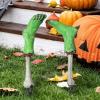 Fun Express 2 Pieces 4-1/2″ x 18″ Zombie Feet Yard Stakes Halloween Decorations, Haunted House Decorations, Multi-Colors