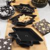 Fun Express Black Graduation Cap Disposable Serving Platters – Graduation Party Supplies Elegant Serveware & Barware for Parties – Durable & Easy-to-Clean Platters Perfect for Food Snacks – 12 Pieces