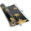 Fun Express Black with Gold Star Disposable Tablecloth Roll for Graduation (40 in x 100 ft)