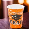 Fun Express CONGRATS GRAD ORANGE 9OZ CUPS (25PC) – Party Supplies – 25 Pieces