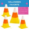 Fun Express Candy Corn Traffic Cones 12 Pack – Halloween Table Decor & Mantel Decorations | Fake Candy Corn for Fall Halloween Party Games, Shelf Display & Home Festive Arrangements | 8″ Plastic