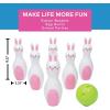 Fun Express Easter Bunny Bowling Set – 6 Plastic pins and 1 Plastic Balls – Easter Games and Toys for Kids