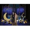 Fun Express Large Crescent Moon Standup Decoration – 7ft Starry Night Backdrop for Prom, Homecoming & Under The Stars Party | Photo Booth Prop with Glittering Design | Professional Cardboard Cutout