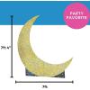 Fun Express Large Crescent Moon Standup Decoration – 7ft Starry Night Backdrop for Prom, Homecoming & Under The Stars Party | Photo Booth Prop with Glittering Design | Professional Cardboard Cutout