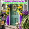 Fun Express Mardi Gras Decorations Bourbon Street Sign – Large 4ft 8in Cardboard Directional Signs for New Orleans Party Decorations Vintage Street Signs Metal Look Backdrop for Carnival Theme Events