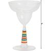 Fun Express Set of 12 Pieces Serape Plastic Margarita Glasses, Each Holds 8 oz, BPA Free Plastic, Cinco de Mayo and Fiesta Party Supplies, Clear