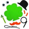 Shamrock with Mustache Ornament Craft Kit – Makes 12 – St. Patricks Day Crafts for Kids and Fun Home Activities