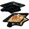 Fun Express Black Graduation Cap Disposable Serving Platters – Graduation Party Supplies Elegant Serveware & Barware for Parties – Durable & Easy-to-Clean Platters Perfect for Food Snacks – 12 Pieces