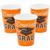 Fun Express CONGRATS GRAD ORANGE 9OZ CUPS (25PC) – Party Supplies – 25 Pieces