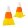 Fun Express Candy Corn Traffic Cones 12 Pack – Halloween Table Decor & Mantel Decorations | Fake Candy Corn for Fall Halloween Party Games, Shelf Display & Home Festive Arrangements | 8″ Plastic