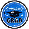 Fun Express Congrats Grad Blue Solid Color Paper Dessert Plates – Disposable Dinnerware for Birthday Wedding, Graduation – Perfect for Treats and Festivities Graduation Party Supplies – 25 Pieces