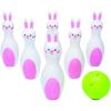 Fun Express Easter Bunny Bowling Set – 6 Plastic pins and 1 Plastic Balls – Easter Games and Toys for Kids